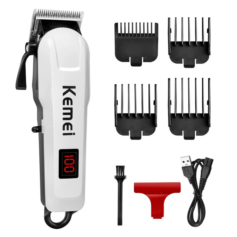 Kemei Professional Electric Hair Clipper Adjustable Electric Hair Clipper Men's Powerful Beard Rechargeable Hair Clipper KM-809A