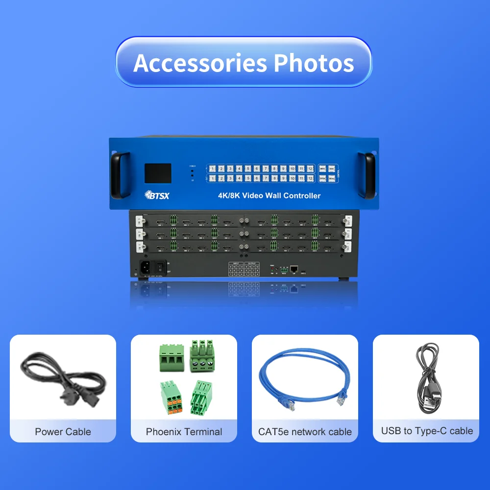 BIT-VWC-MD1212Ma 4K60 HDMI Switcher 12x12 for Exhibition Halls BTSX 12x12 HDMI 4K60 Seamless Controller Matrix
