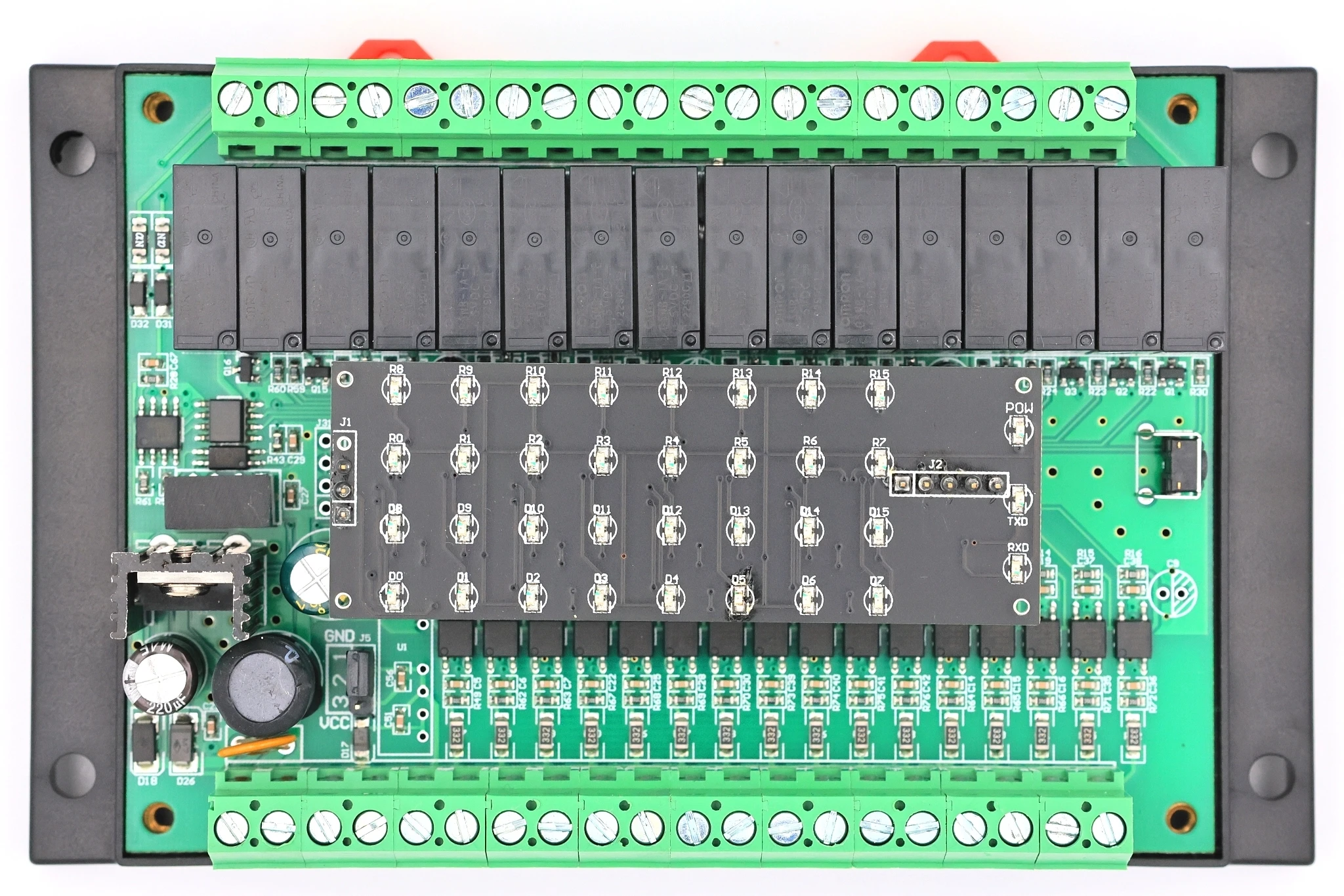 MB16DI16DO 16 channel switch input data acquisition 16 channel relay output module RS485 MODBUS-RTU communication