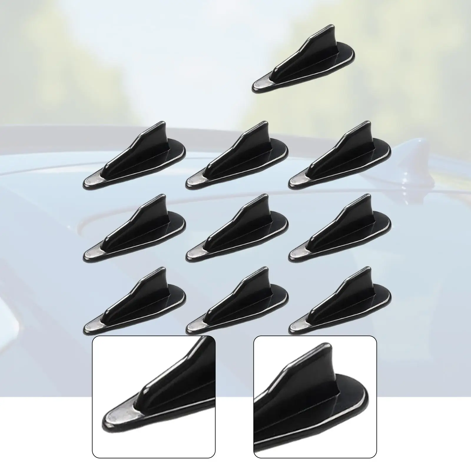 Imagen 6: 10 Piezas de Alerones Difusores para Techo de Coche, Mini Alerón Universal para Techo, Material PP
