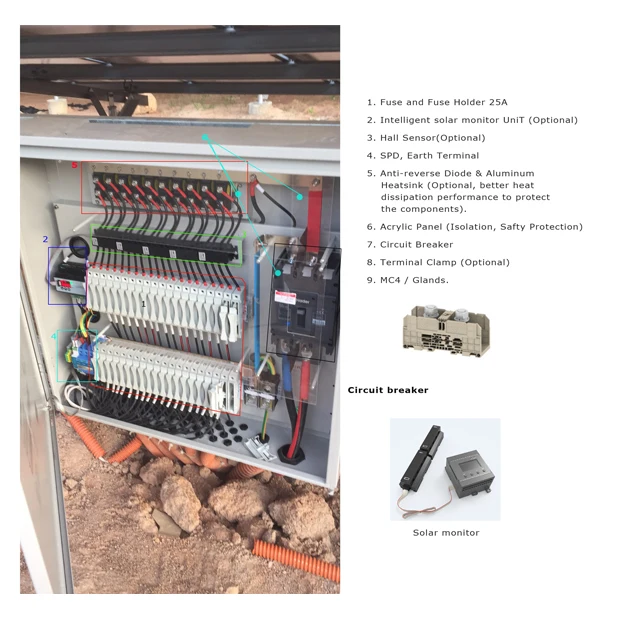 

Low Price Customized 24 in 1 Out 1500VDC Nader 400A Circuit Breaker Solar Combiner Box