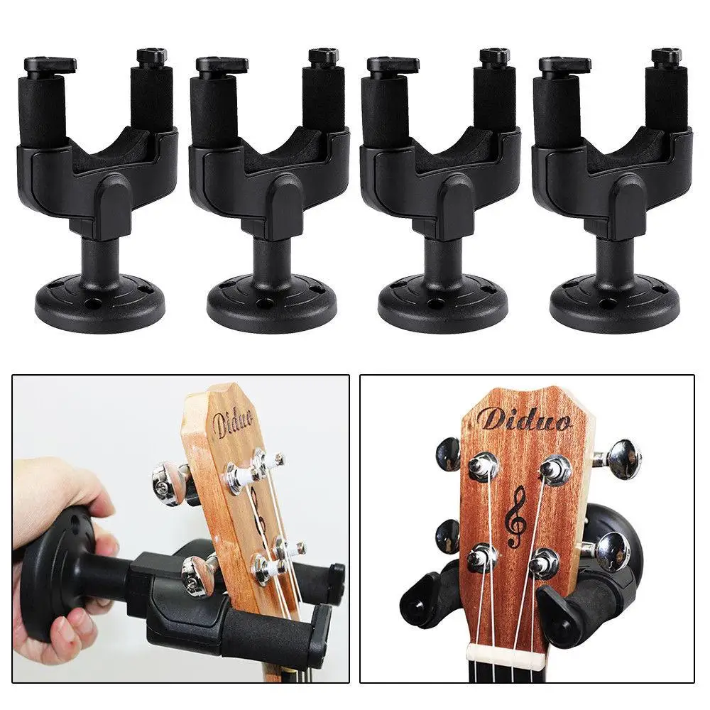 

4PCS Guitar Hooks Wall Mount Holders for Mounting Brackets Full Auto Grip Protect Instrument Vertically guitar hangers wall