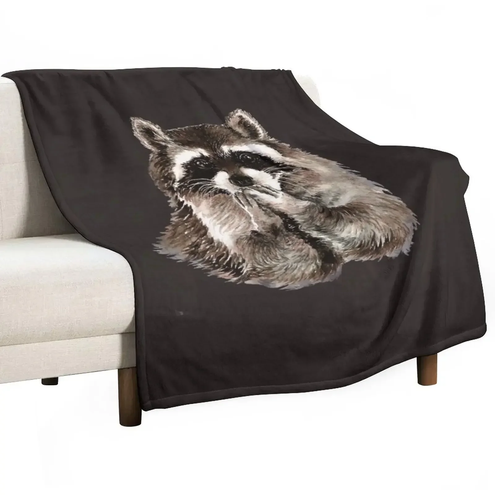 

Cute Raccoon Blowing Kisses Throw Blanket Personalized Gift Loose Summer Beddings Blankets Sofas Of Decoration Blankets