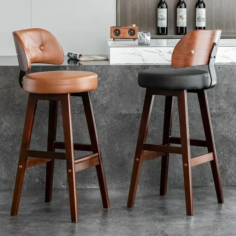 Hoker High Bar Stools Chair Designer Swivel Stool Kitchen Manicure Modern Design Chairs Nordic High Poltrona Wooden Furniture