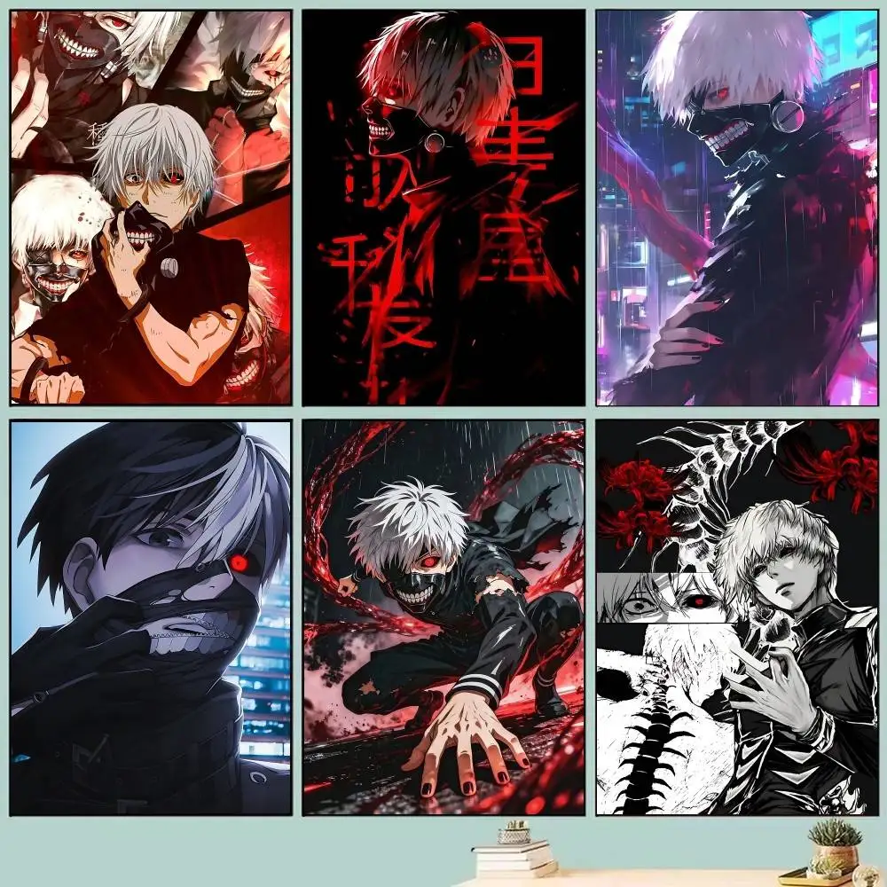 Kaneki Ken Anime T-Tokyo G-Ghoul Posters Self Adhesive Waterproof Ideal For Living Room Bedroom Bar Decoration
