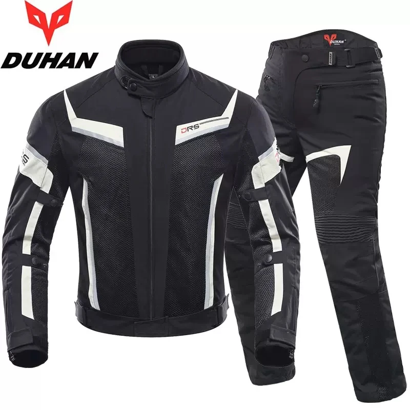 

DUHAN Summer Motorcycle Jacket Men's Breathable Chaqueta Moto Jacket Mesh Riding Jacket Motorcycle With Removable Protector