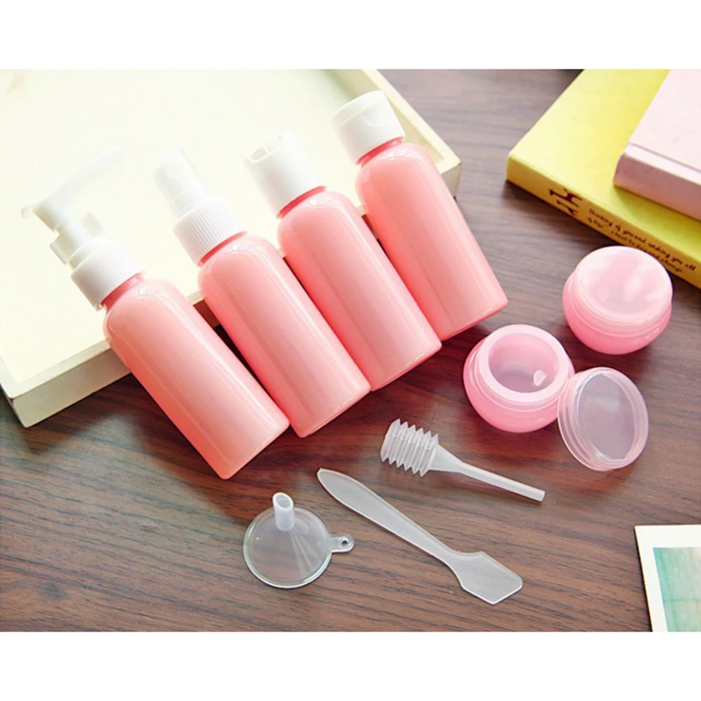 

9pcs Refillable Travel Bottles Shampoo Lotion Cream Containers Portable Kits Funnel Dropper For Camping Home Toiletries