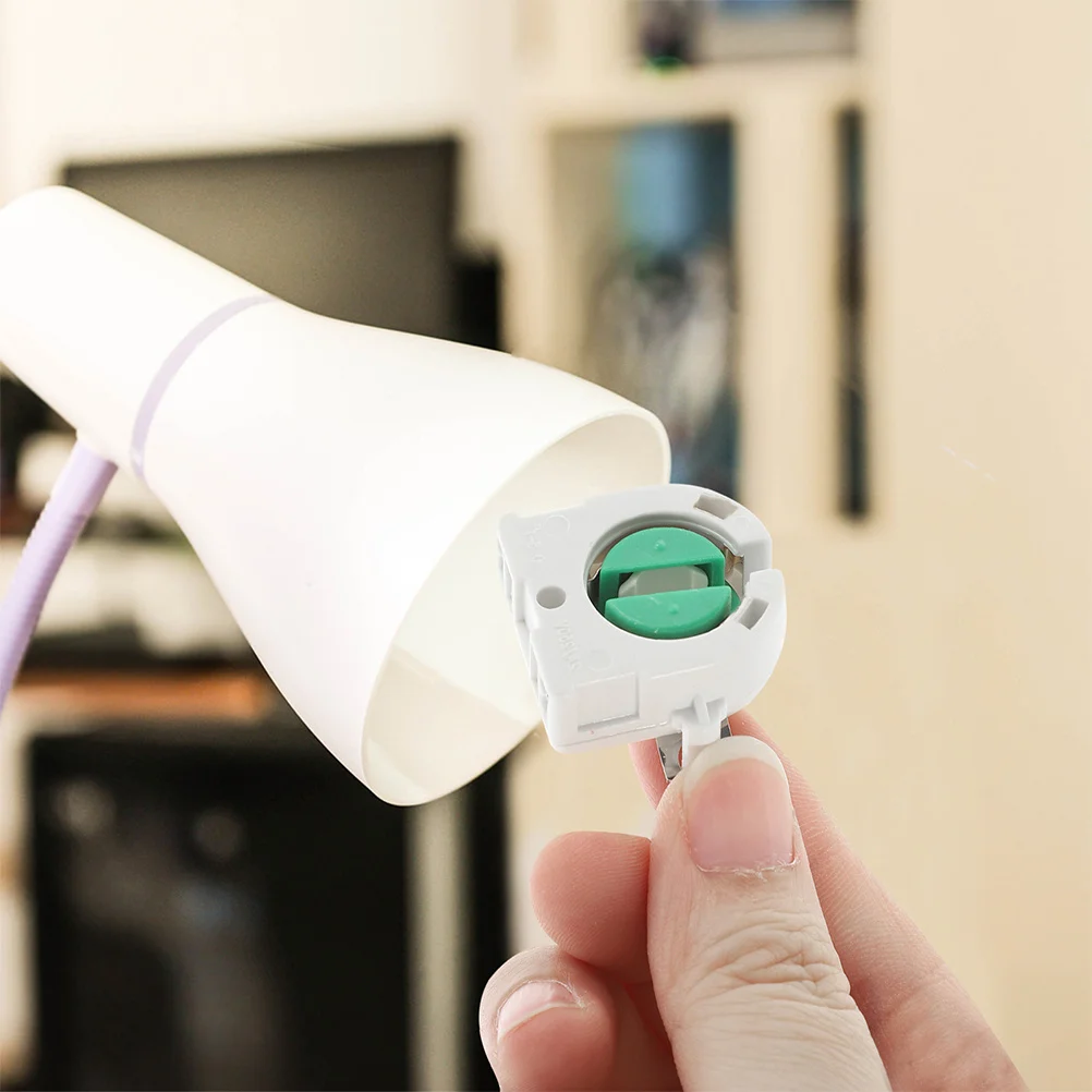 10 قطعة حامل مقبس الإضاءة الشبكية قاعدة أنبوب الفلورسنت غير المتحول لتركيبة إضاءة Led استبدال ملحقات المصابيح البلاستيكية #5