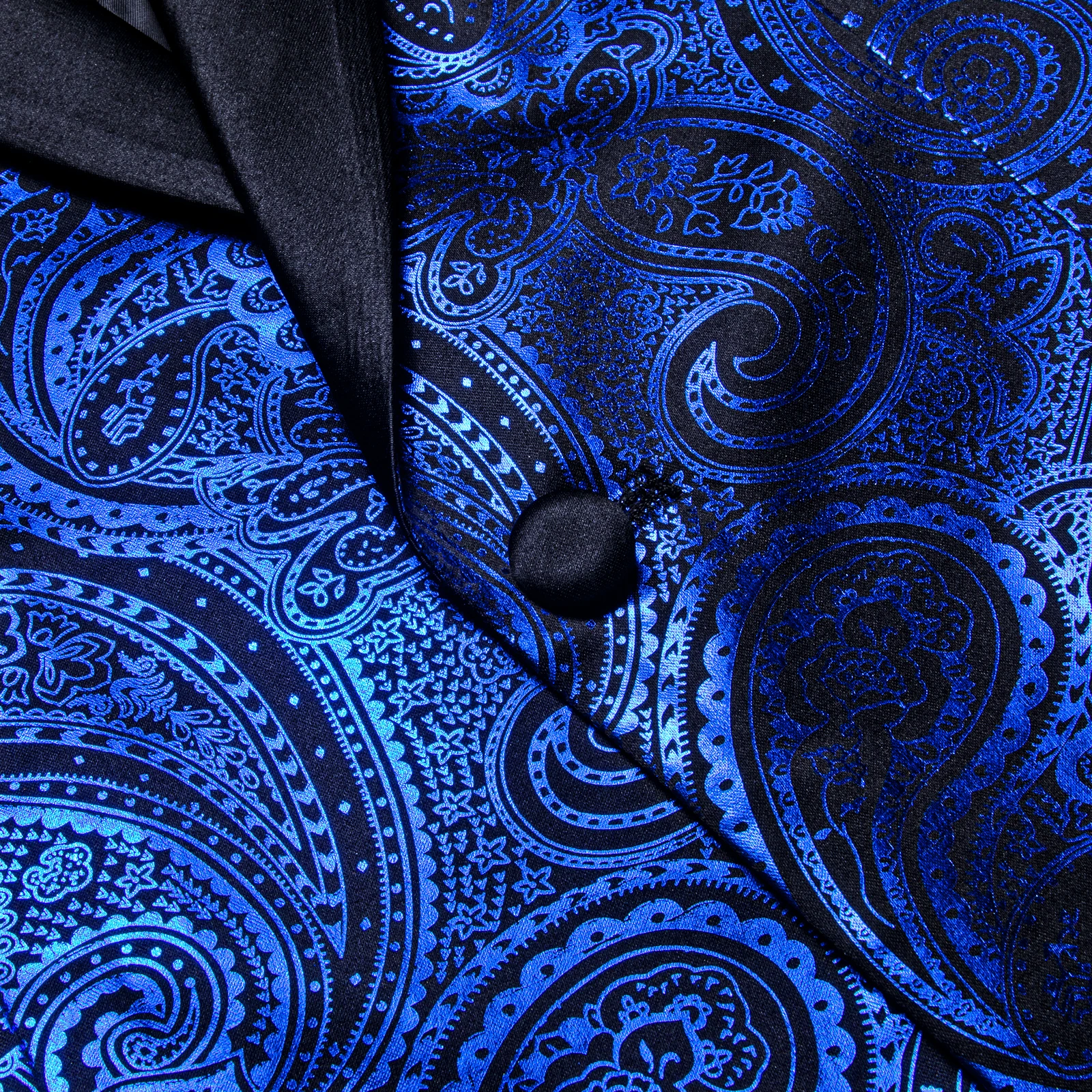 Men\'s Royal Blue Yellow Blazer Coat Business Slim Fit Single Button Paisley Suit Jacket for Business Party Wedding Prom