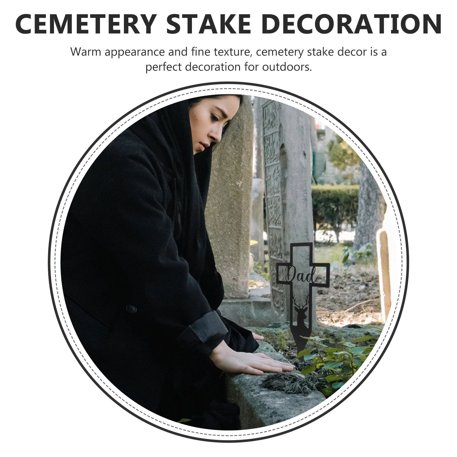 

Stake Durable Cemetery Decoration Easy Insertion Pointed Tip Grave nament Outdoor Garden Decor Memorial