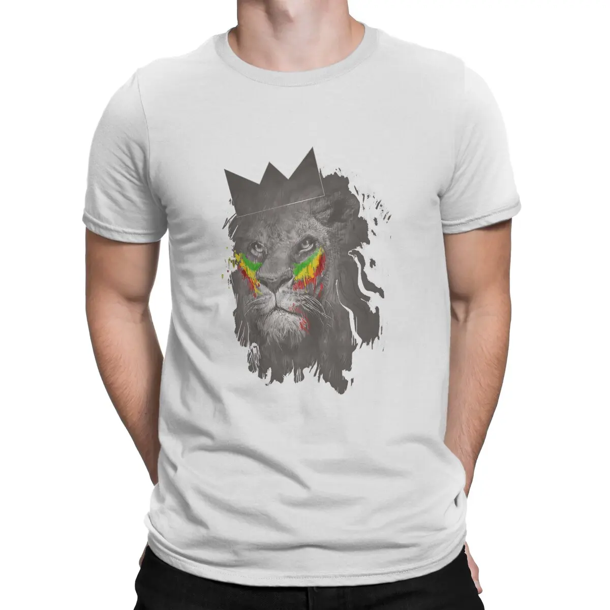 Rasta Lion Of Judah Rastafari King Tshirt Homme Men's Streetwear Polyester T Shirt For Men