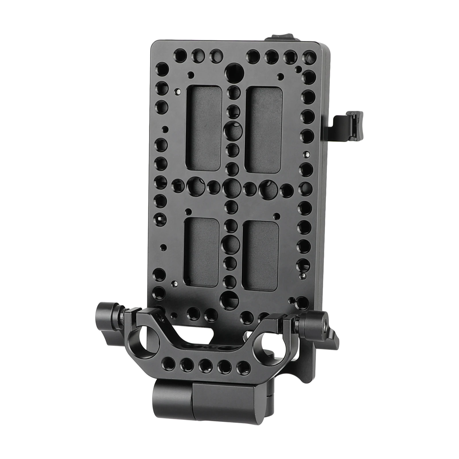 CAMVATE Quick Release V Mount Power Splitter Adapter W 90° Flip-open Adjustment Connector And 15mm Rail Clamp fr Camera Monitor