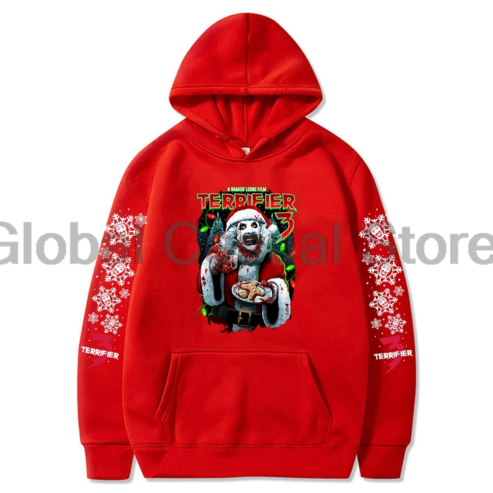 Terrifier 3 Milk and Carnage Hoodie Horror Movie Christmas Merch Long Sleeve Streetwear Women Men Hooded Sweatshirts