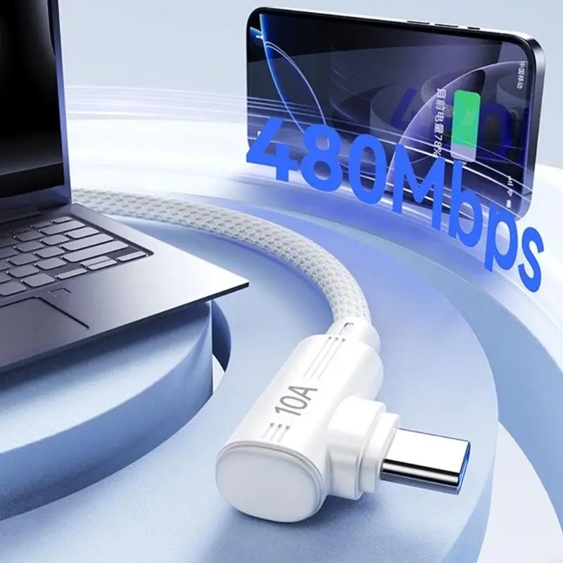 193A Premium Right Angled USB C Charging Cable with Gold Plated Connectors for Phone