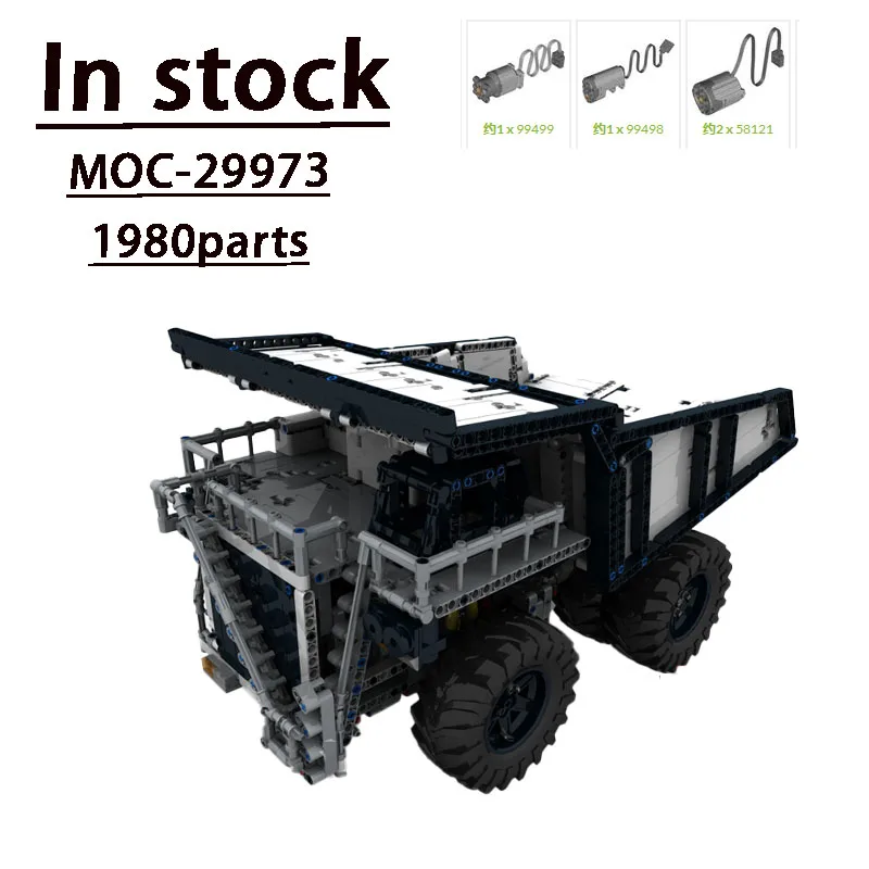 MOC-29973 Nuovo Personalizzato RC Mining Autocarro con cassone ribaltabile Splicing Assemblaggio Building Block Modello 1980 Parti Per Adulti Bambini Compleanno Giocattolo Regalo