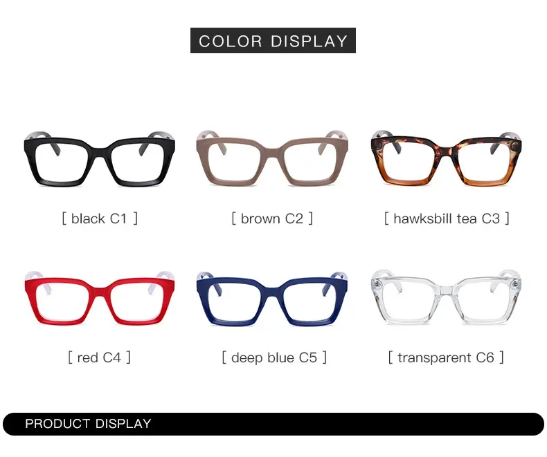 Unisex Transparente Quadratische Lesebrille Für Frauen Mode Übergroßen Anti Blau Licht Computer Männer Brillenfassungen – Detail 11