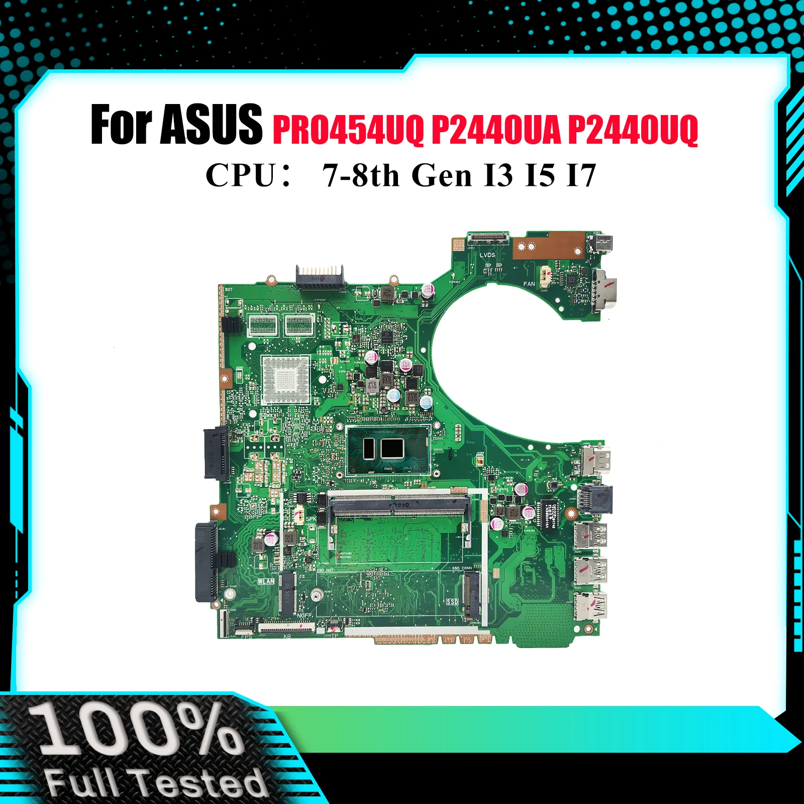 

P2440UA Материнская плата для ноутбука ASUS ProArt P2440UA P2440UF PRO454UQ P2440U P2440UQ Материнская плата с процессором I3 I5 I7 100% tests OK stk