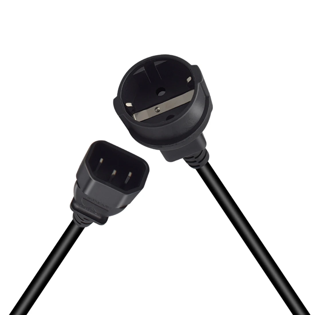 JORINDO IEC320 C14 plug TO German Standard socket Power conversion line,C14 3 PIN male TO EU4.8mm female Power Cord 2M