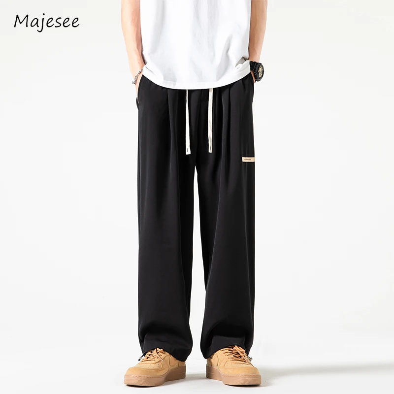 Pants Men Youthful Popular Washed Summer Japanese Style Harajuku Bagyy Streetwear Full Length All-match Fashion Students Daily