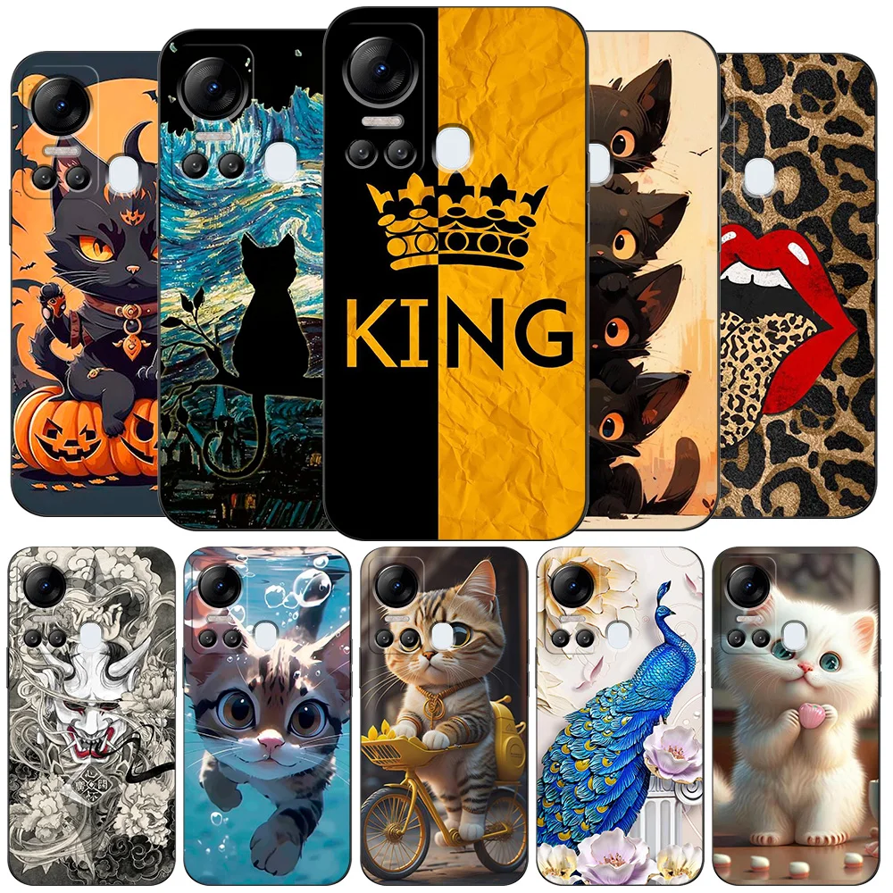 Case For ITEL VISION 5 S18 Silicon Phone Back Cover black tpu case creative cute design