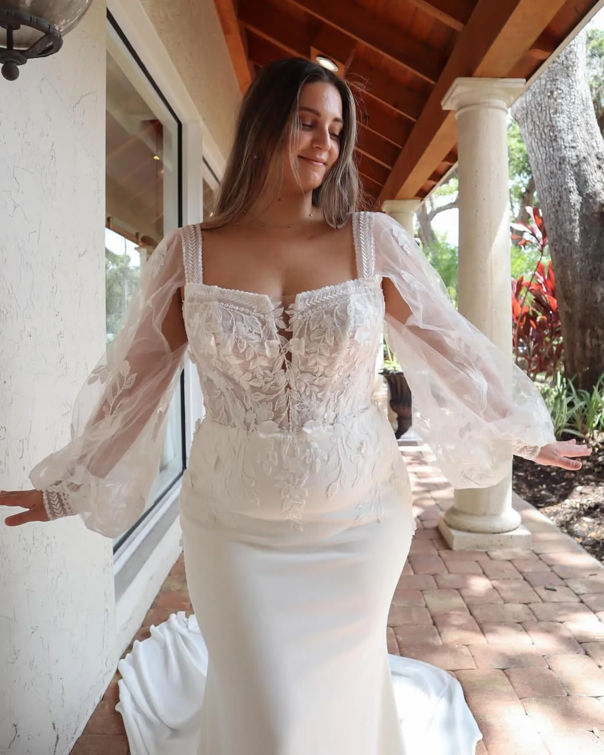 Vestido de noiva branco, mangas compridas, vestido de cetim, vestidos nupciais vintage, ZJ046, 2024