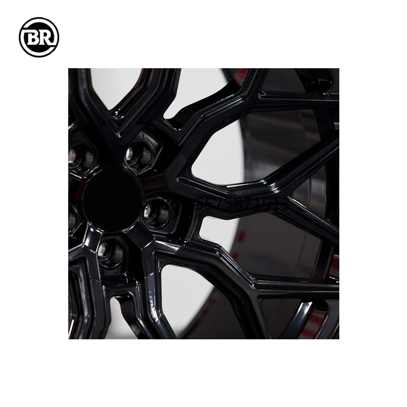 

Custom Electroplating Bright Black 18-26 Inch Racing Car Wheels Deep Dish Forged 5*130 Rims with Polished Lip
