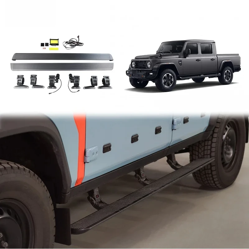 Heavy‑Duty Aluminum Alloy Power Running Board, Sturdy Electric Foot Pedal For Pickup Truck Aftermarket Exterior Refit