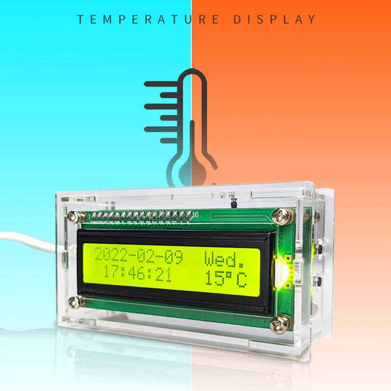 LCD1602 1602 LCD Electronic Clock Perpetual Calendar Alarm Clock Backlight Adjustment Parts Production Kit For Arduino Nano V3