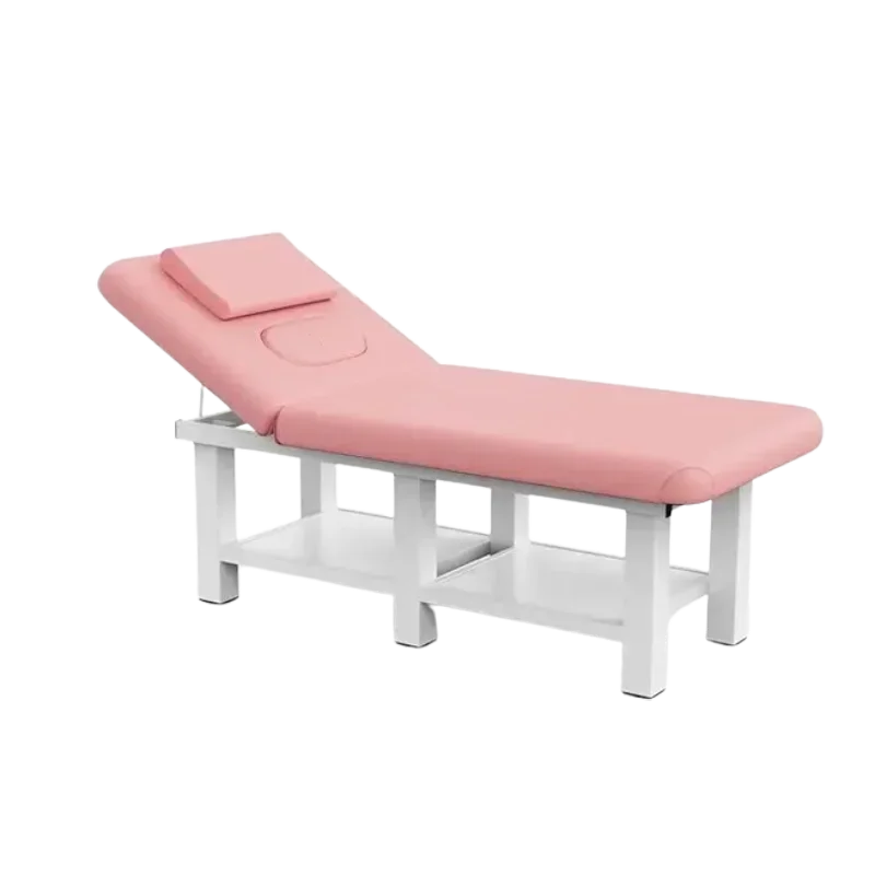 Mesa de masaje estacionaria ancha de madera para mesa de tratamiento, mesa de fisioterapia, Spa, Cama Facial Lettino Da Massaggio de cuero PU