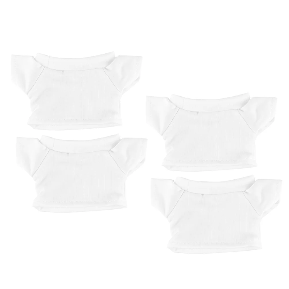 

4pcs Miniature Short Sleeve T-Shirt for Stuffed Dolls Reusable T Shirt Cloth Bear Clothes Cloth Replaceable T Shi