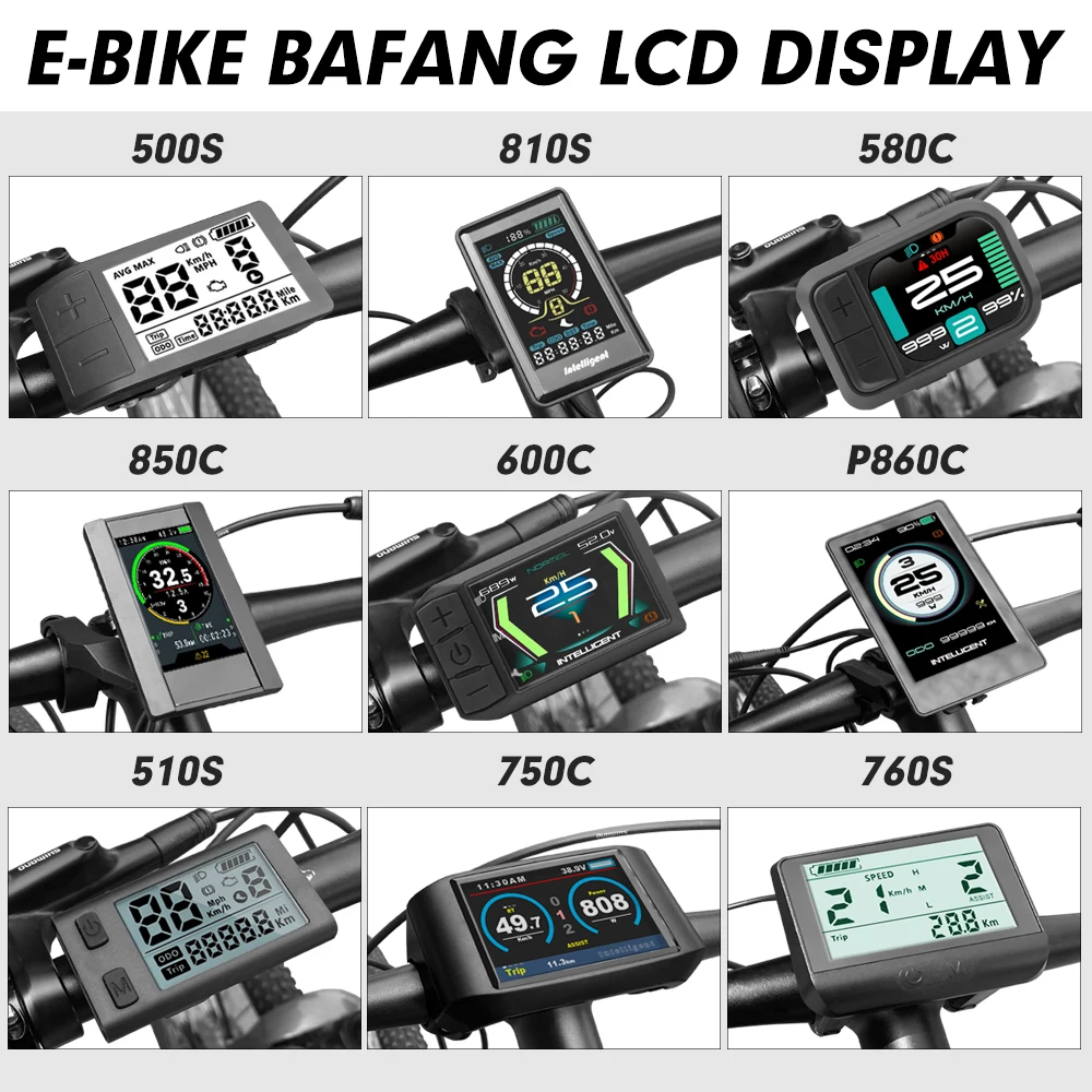 BAFANG Display Collection Electric Bike Color LCD Display 850C/750C/580C/500S etc for BAFANG Mid Drive Motor BBS02B BBS01B BBSHD