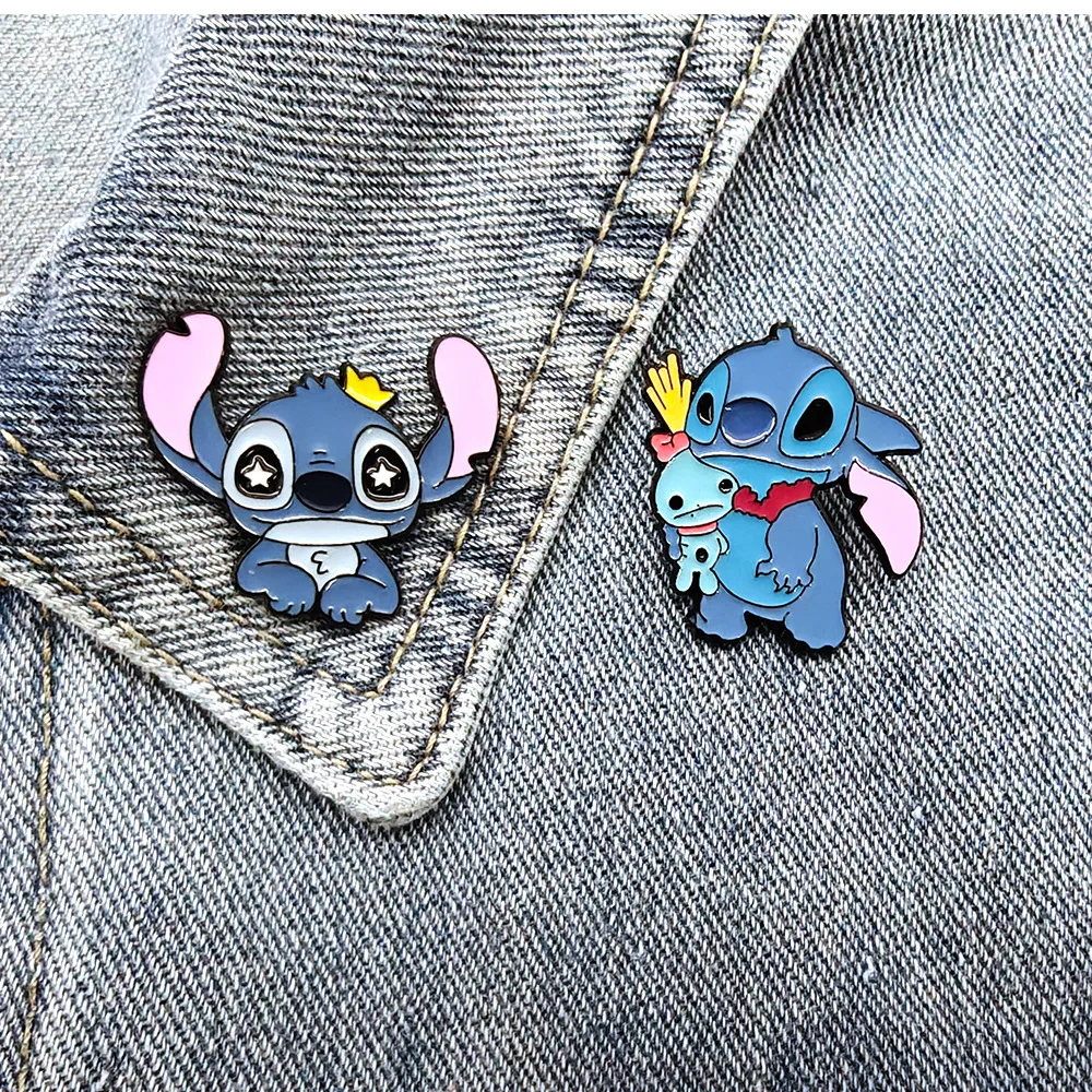 Akrylowa broszka Disney Stitch, przypinka anime Stitch, figurka akcji, zabawki, przypinka z kreskówki, akcesoria, prezenty kawaii