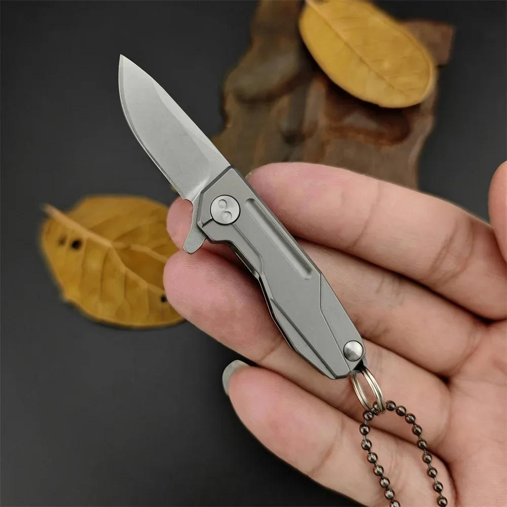 

Small Knife Neck Keychain Knife D2 Blade Titanium Alloy Handle Folding Outdoor EDC Survival Camping Hiking Hunting Cutting Tool