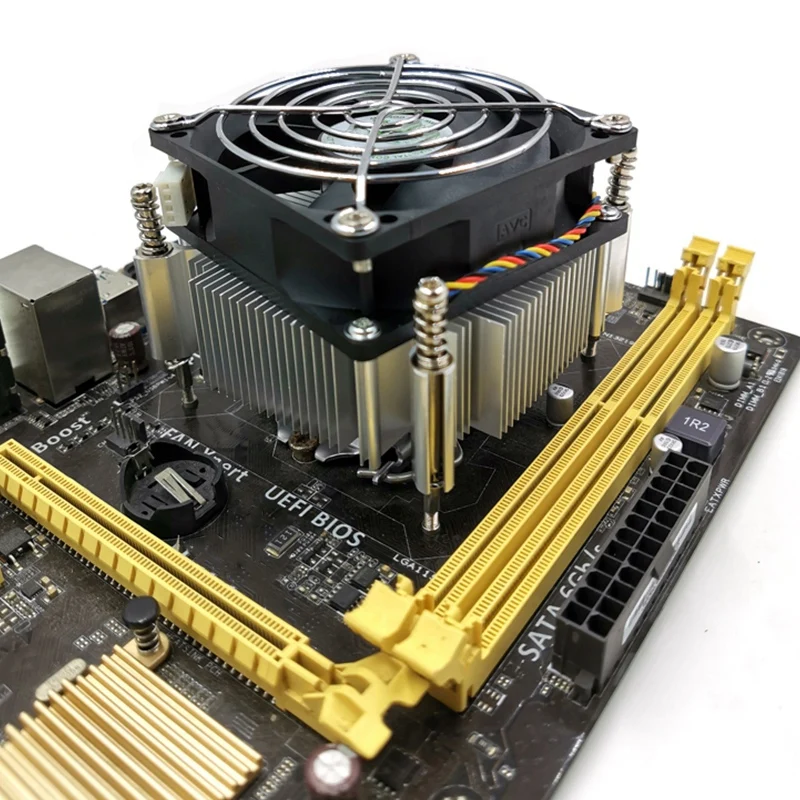 2X CPU Cooler Fan Cooling 1366 2011 1155 4-Pin Wire Temperature Control And Speed Control Radiator For X58 X79