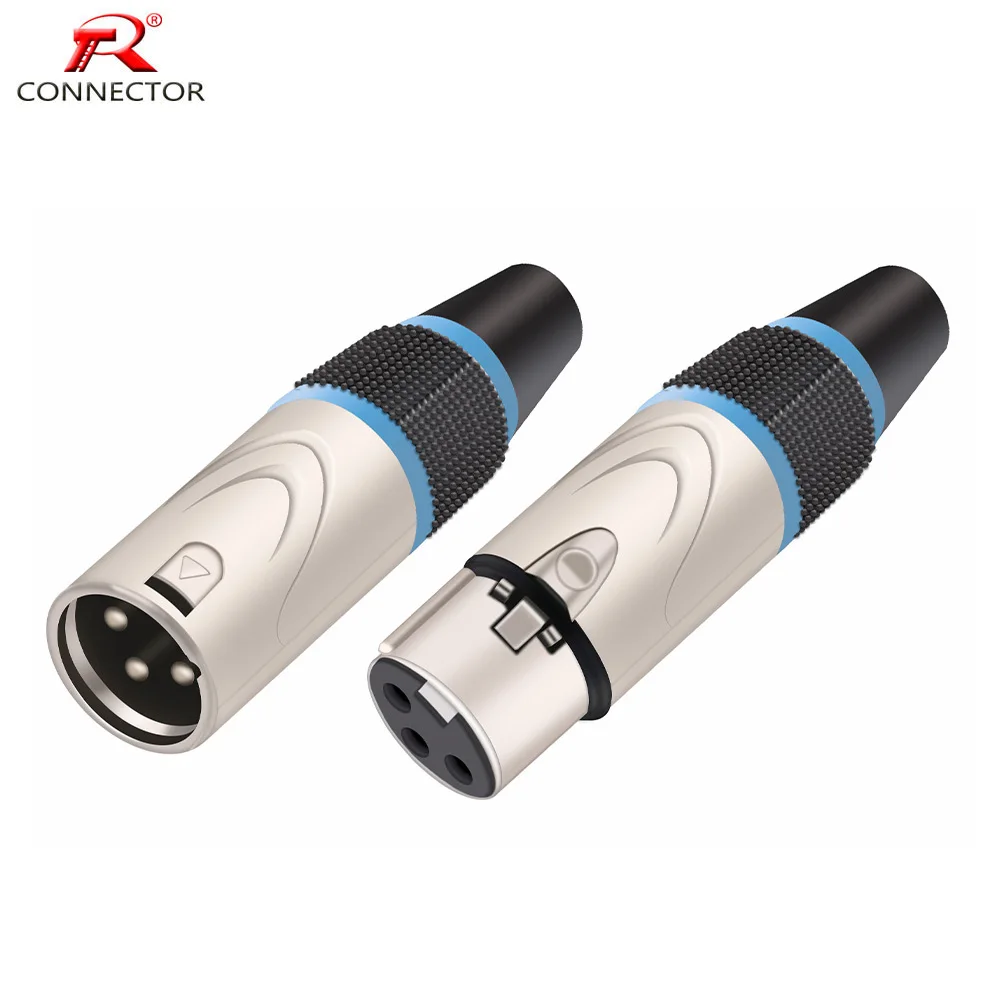 1pc 4 Colors 3Pins XLR Connector Male/Female MIC Cannon Plug Jack Cable Connectors Microphone Audio Plug Connector XLR Adapter