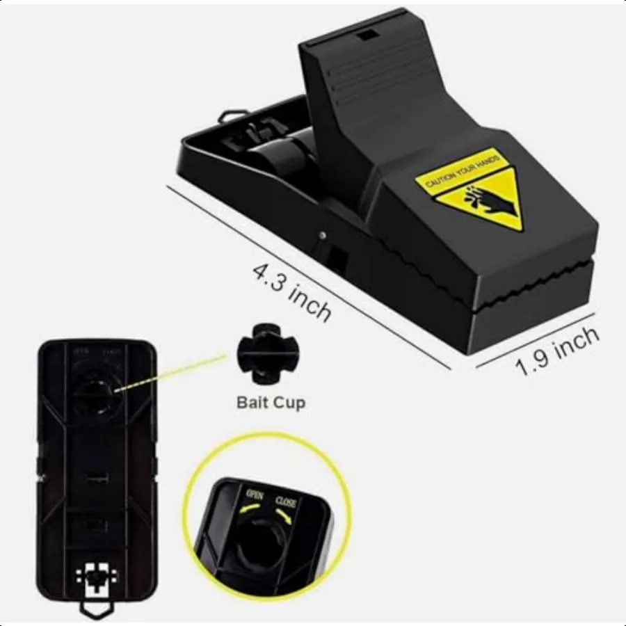 Armadilhas para ratos, 6 pacotes, internas e externas, rápidas, eficazes, reutilizáveis, armadilhas para ratos pequenos a grandes, mata instantaneamente com poderosa s