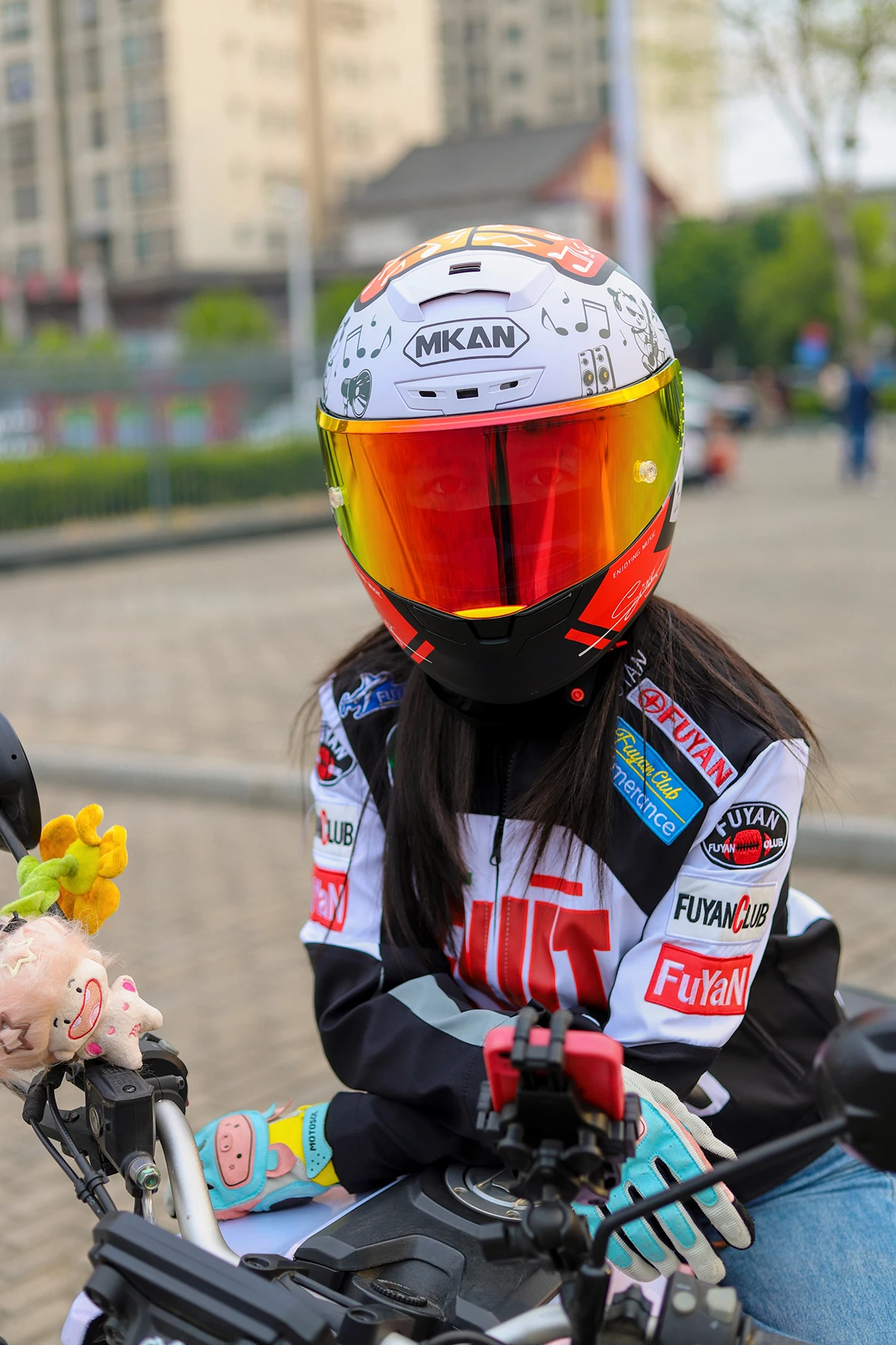 MKAN Full Face Motorcycle helmet MUSIC GUEVARA PANDA Riding Motocross Racing Motobike Helmet Casco De Motocicleta