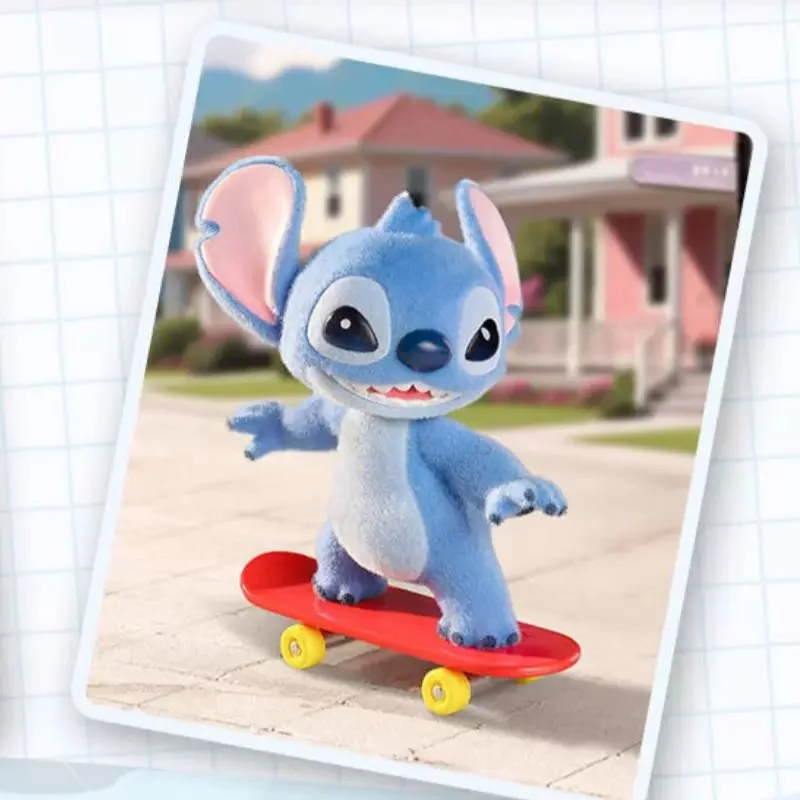 Officiële Disney Stitch Flocked Blind Box - schattig verzamelfiguur, Kawaii bureaudecor, verrassingscadeau voor kinderen, volwassenen, fans