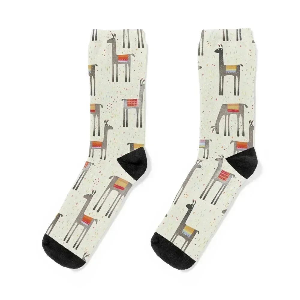 Llamas in the Meadow Socks anti-slip hiphop sheer Children's Mens Socks Women's