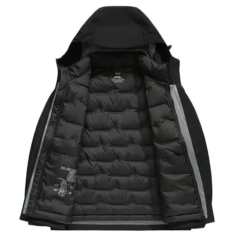 2025 Autumn/Winter New Men's Down Jacket Thickened Warm Inner Tank Detachable Outdoor Cold proof Jacket