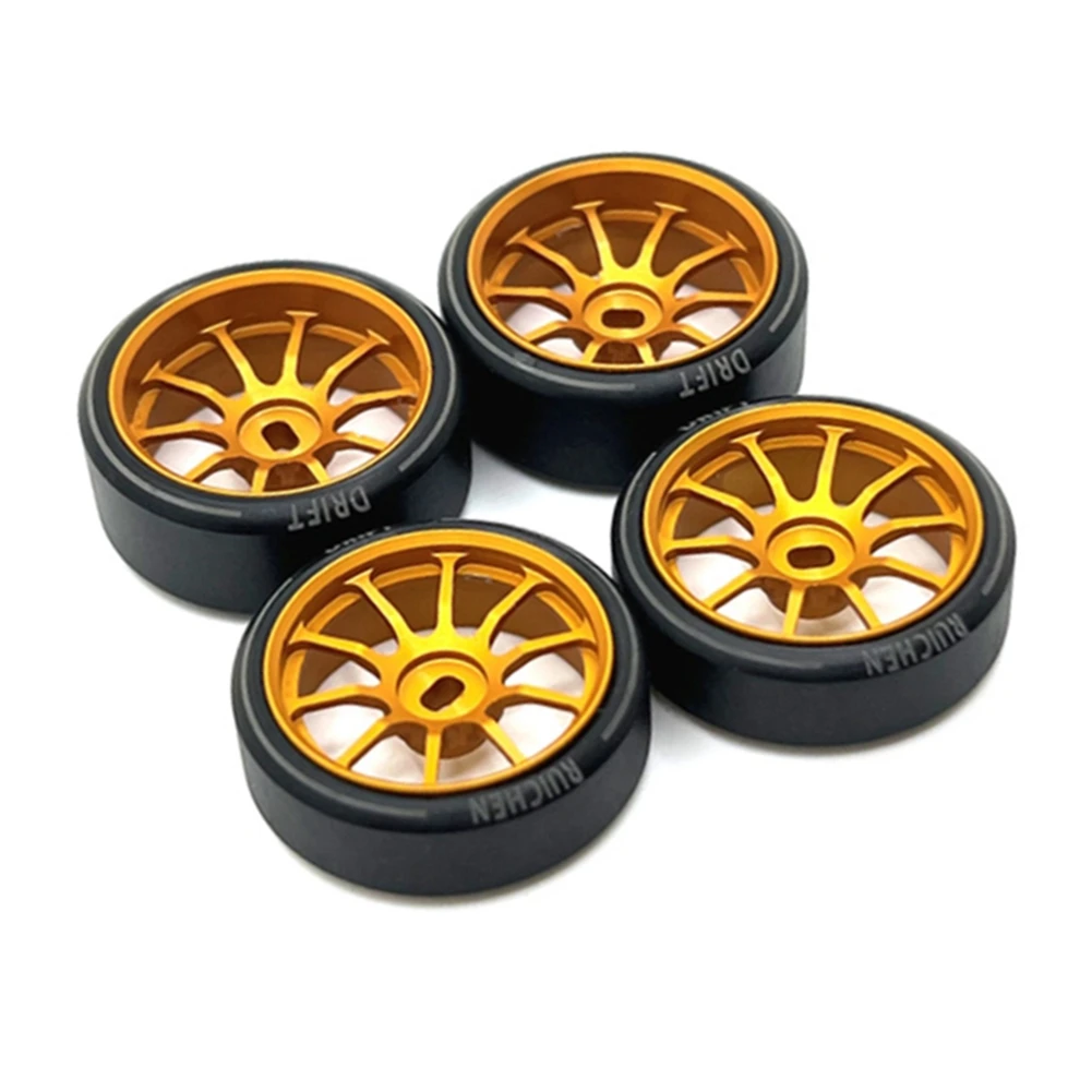 4Pcs Hard Plastic Drift Tire Tyre Metal Wheel Rim for Wltoys 284131 K969 K989 P929 Mini-Z 1/28 RC Car Upgrades Parts,4