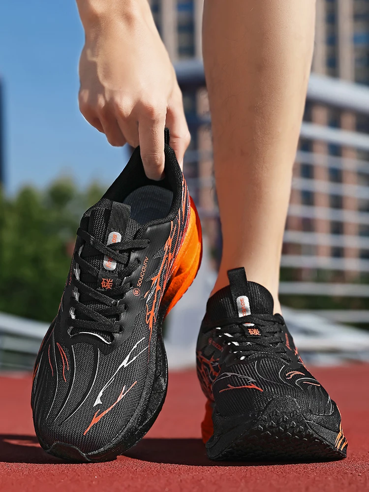 

Men's Carbon Plate Running Shoes, Breathable Mesh, Cushioned Non-slip Athletic Sneakers for Marathon Training