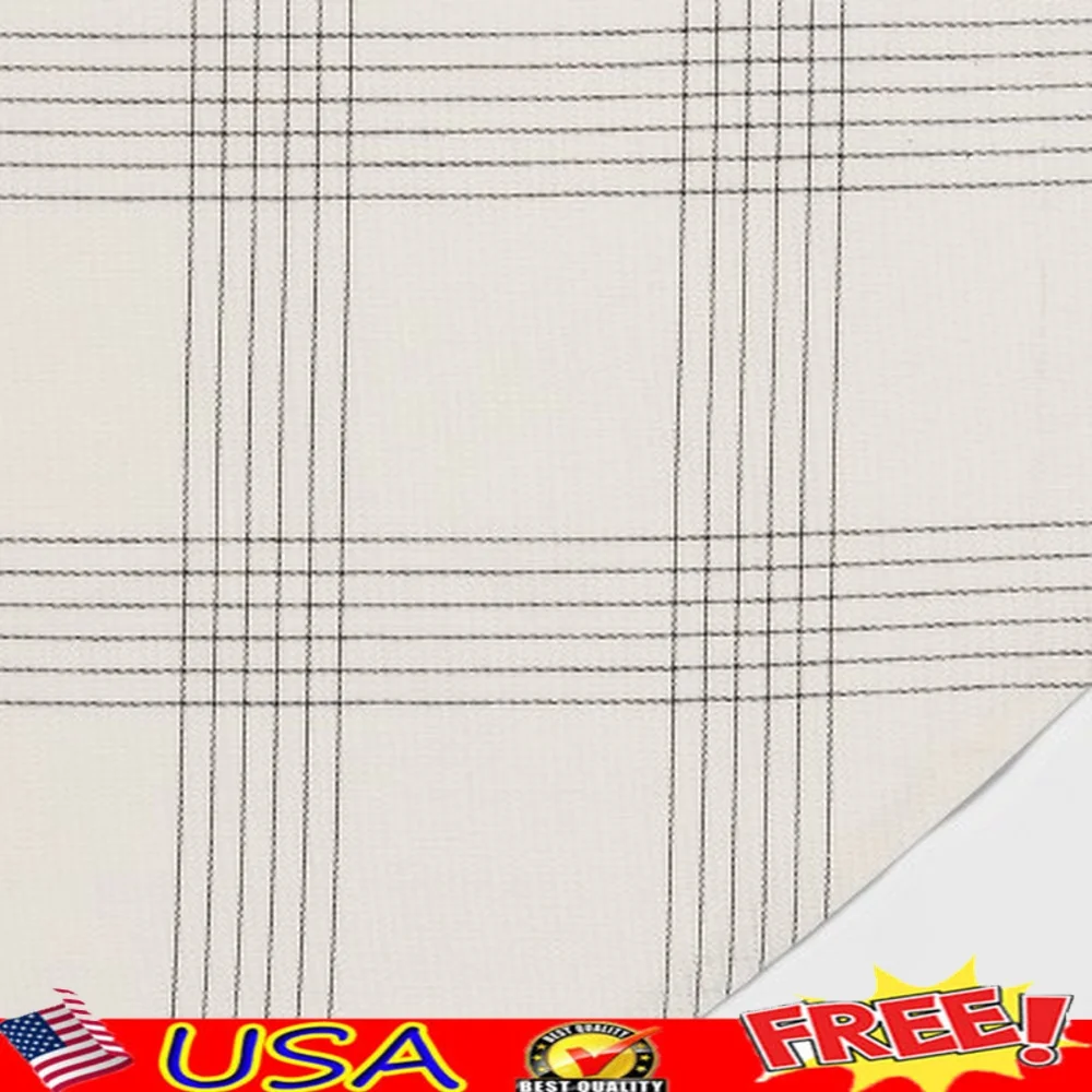 

70 Inch Cotton Polyester Blend Round Tablecloth Open Plaid Lightweight Machine Washable Easy Care Dining Table