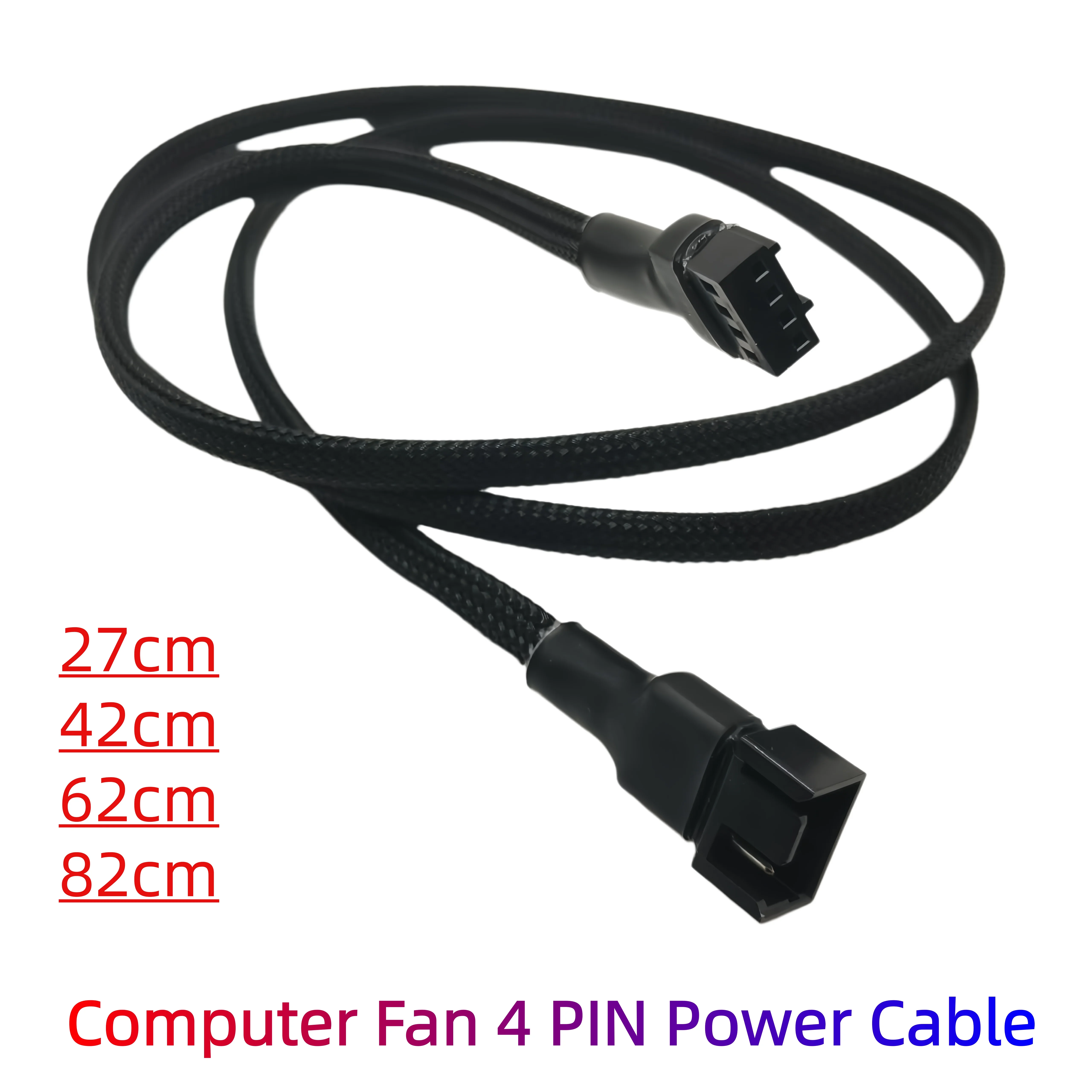 Black Boot 27cm PWM Extension Cable 4-Pin Connector Splitter for 4-Pin PWM Fan - Computer Hardware Cable 0.4M 0.6M 0.8M
