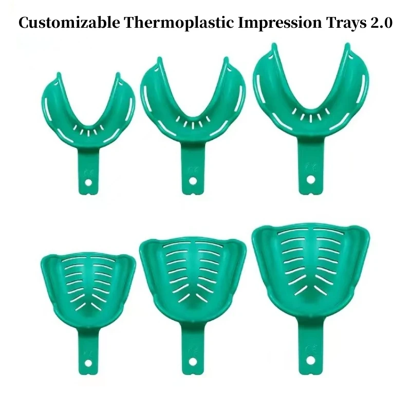 

6Pcs/Set Dental Thermoplastic Impression Trays Dental Implant Tray Full Mouth Denture Removable Partial Mold Tray Dentist Tools