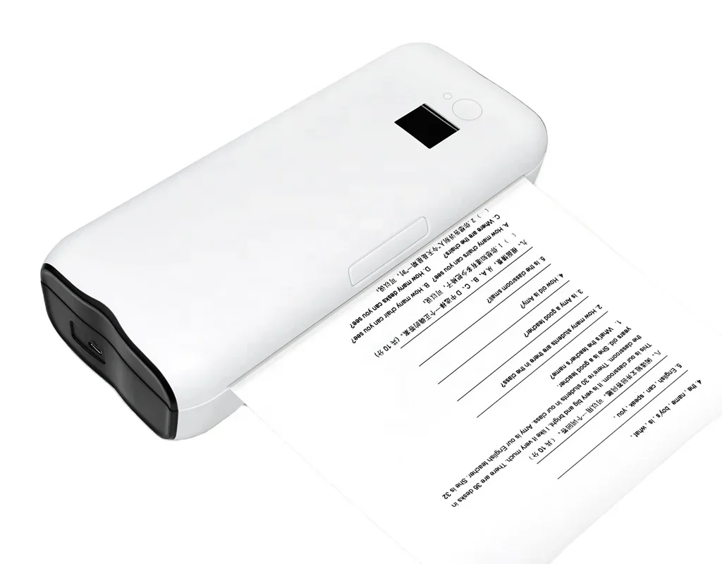 Mini Por   A4 Por   Thermal Printer Wireless Inkless A4 Printer Mobile A4 Por   Printer ZJiang