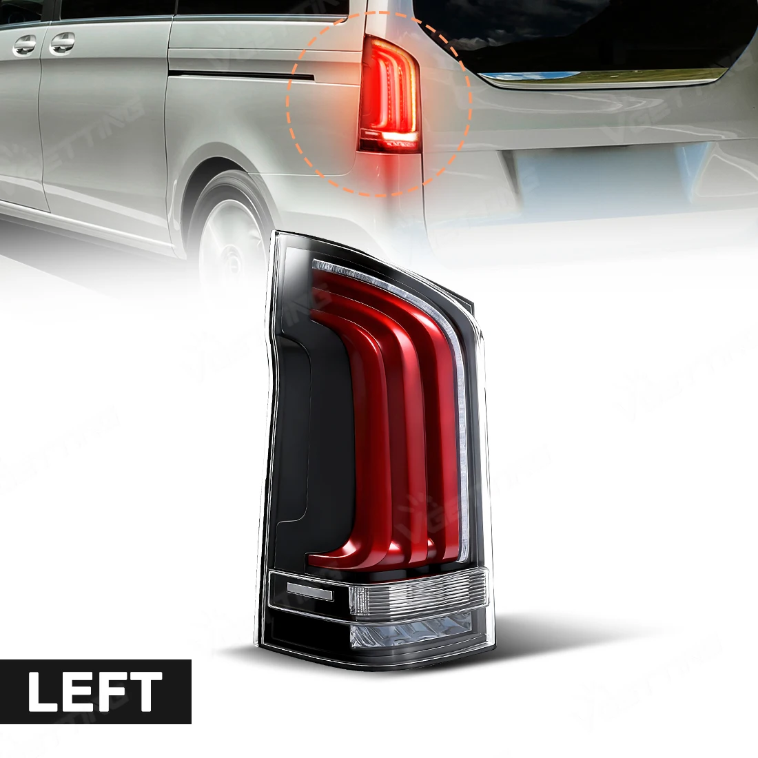 Voor Benz Vito V-klasse W447 V300 V260 V250 V220D 2016-2024 Led-achterlicht Montage Geel Richtingaanwijzer Achterrem Achterlicht