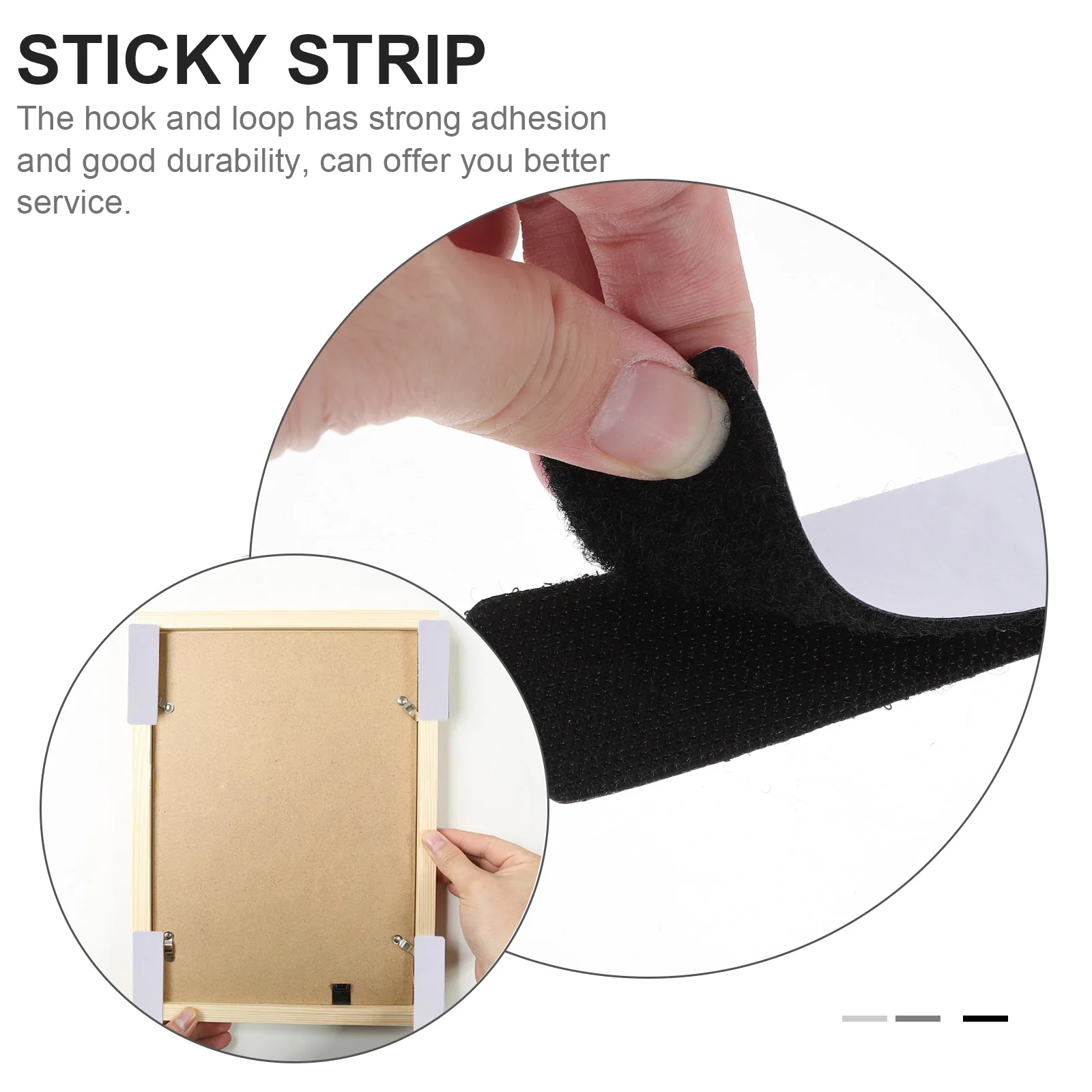 

40 pcs Sticky Fixer Strong Adhesion Double Sided Hook Loop Tape Strips Wall Mounting Adhesive Organizer For Car Poster