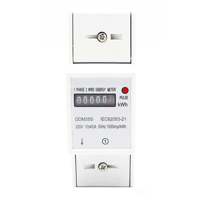 

AT14 Single Phase Two Wire 220V 10-40A Energy Meter Kwh Counter Consumption Analog Electricity Wattmeter Household Din Rail