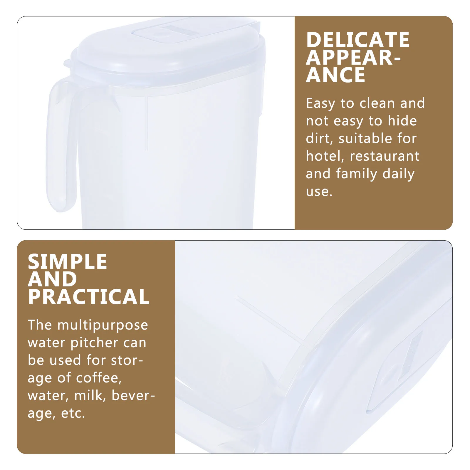 

2Pcs Cold Water Pitcher Large Capacity Drink Jug Fridge Door Lemon Tea Juice Jar Plastic Kitchen Bar Cold Water